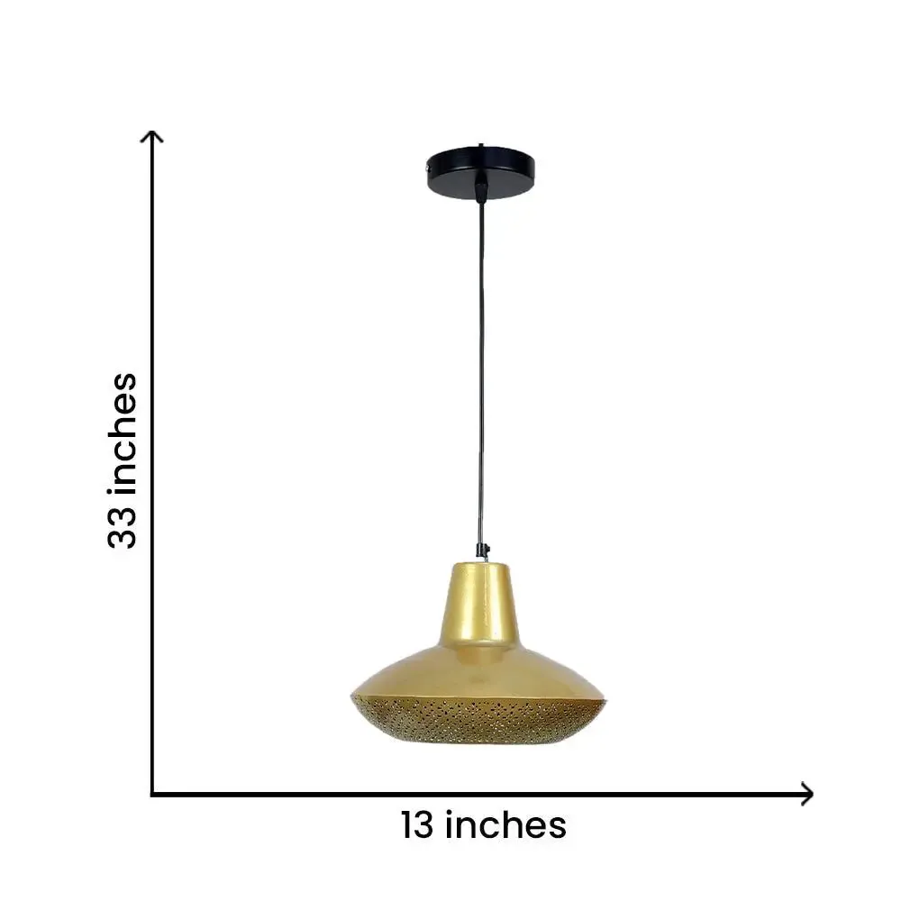 Golden Perforated Designer Hanging Lamp