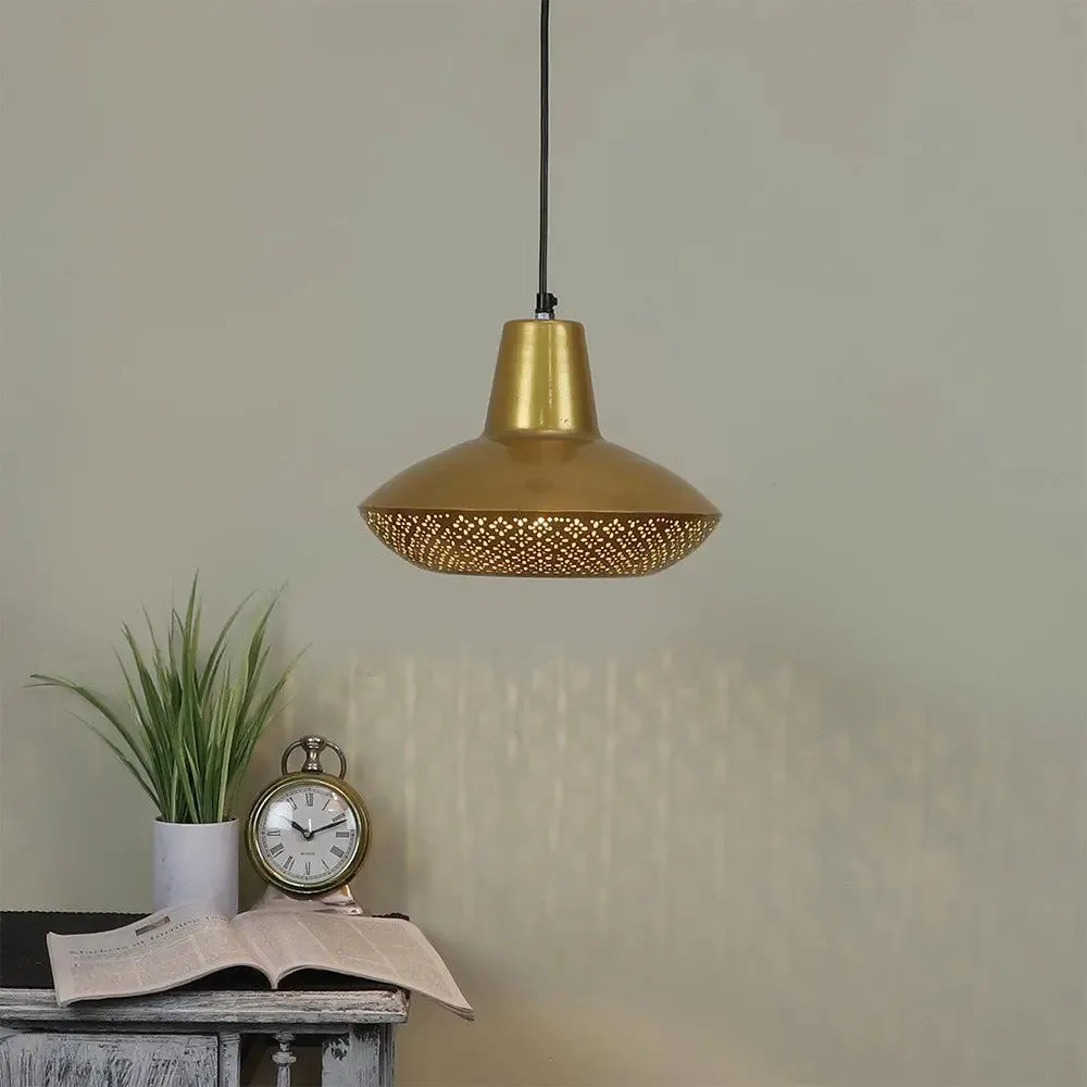Golden Perforated Designer Hanging Lamp