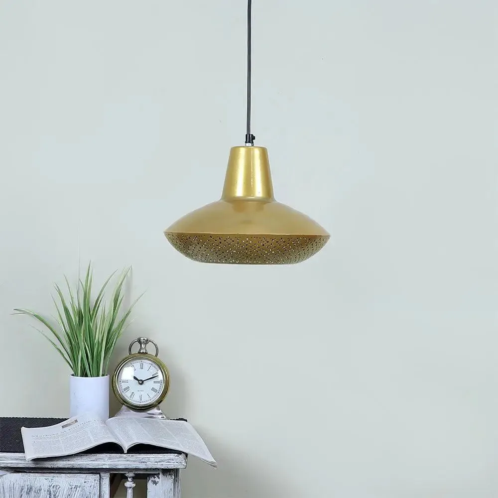 Golden Perforated Designer Hanging Lamp