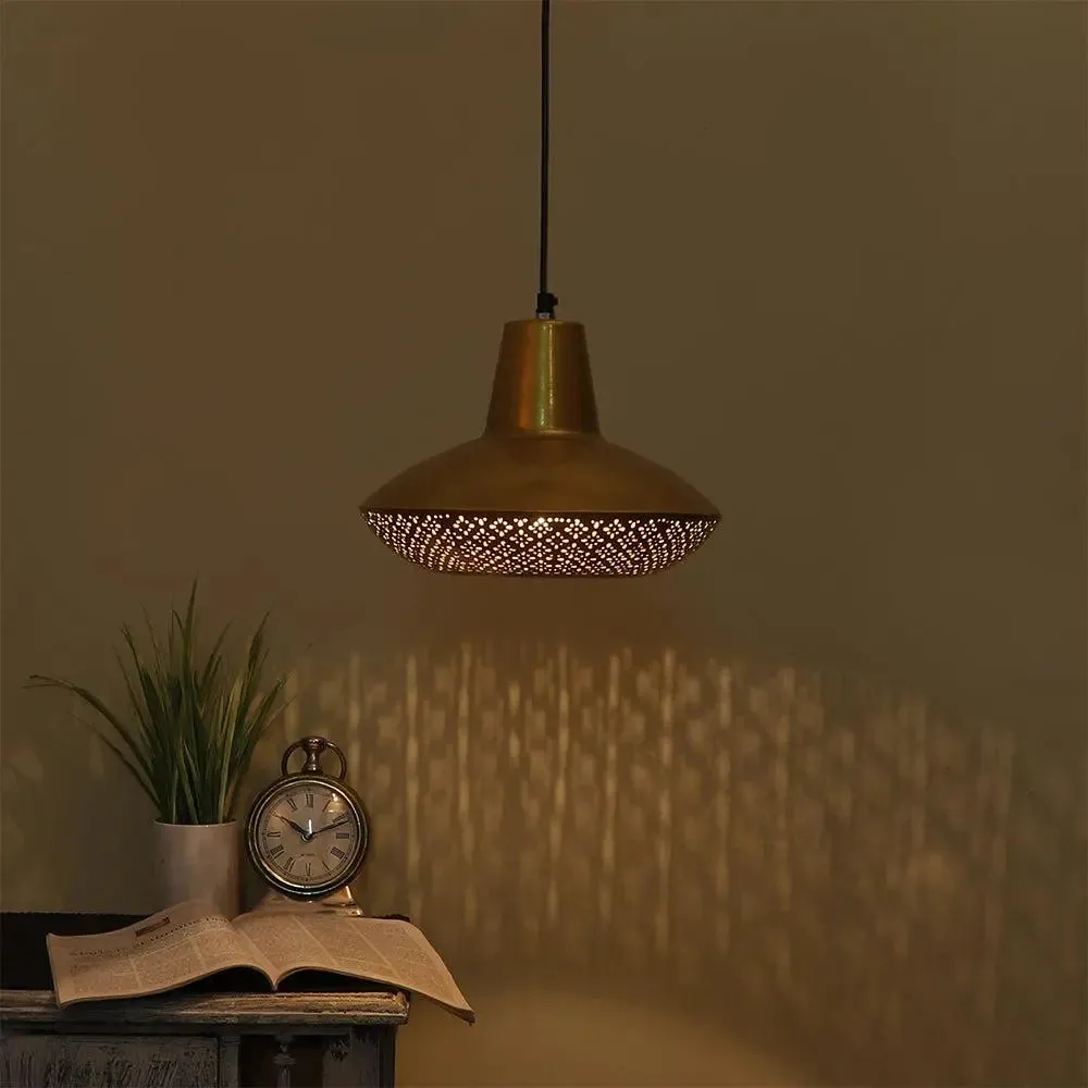 Golden Perforated Designer Hanging Lamp