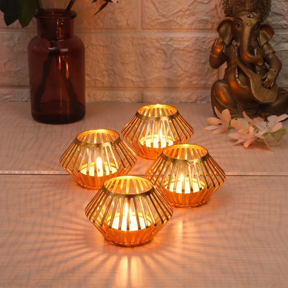 Golden-Plated-Designer-Metal-Tea-Light-Candle-Holders-Set-of-4