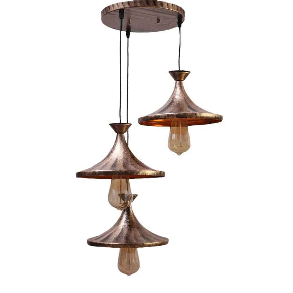 Golden Shaded Modern Club Cluster Hanging Lights Single Piece