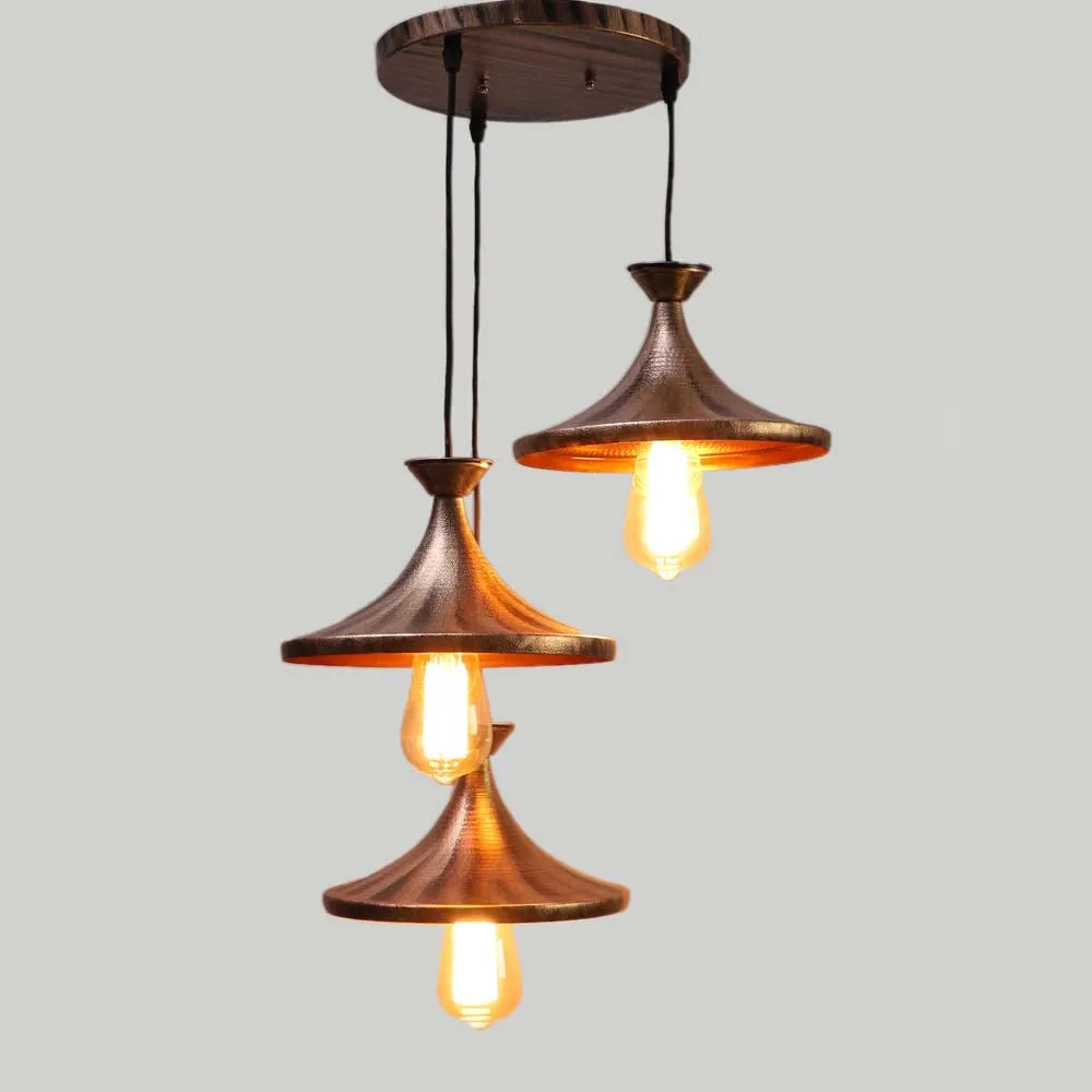 Golden Shaded Modern Club Cluster Hanging Lights Single Piece
