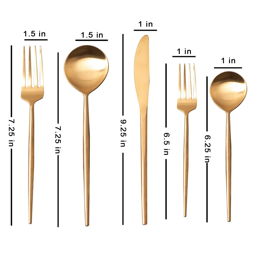Golden Stainless Steel Dipped Cutlery Set of 5