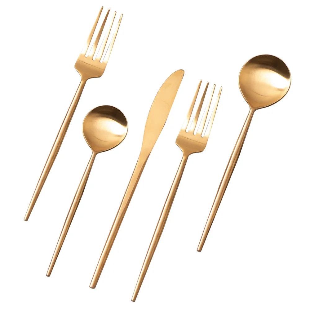 Golden Stainless Steel Dipped Cutlery Set of 5
