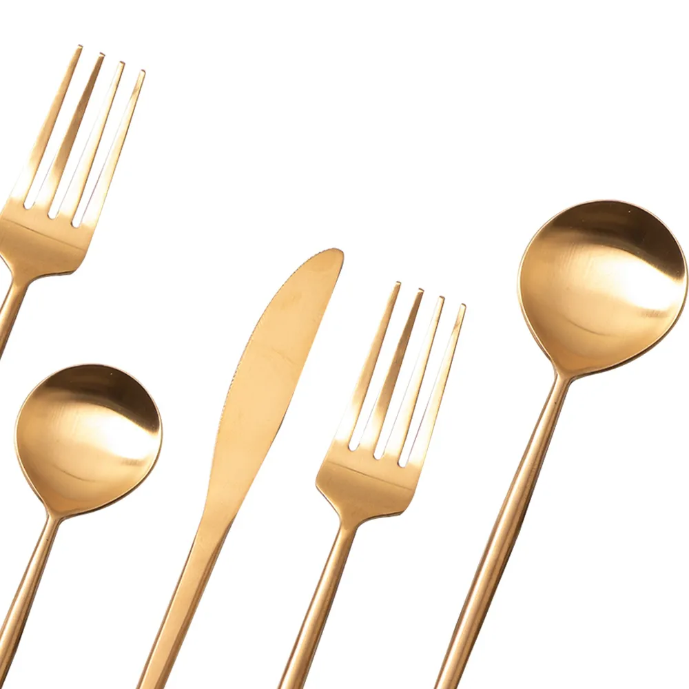 Golden Stainless Steel Dipped Cutlery Set of 5