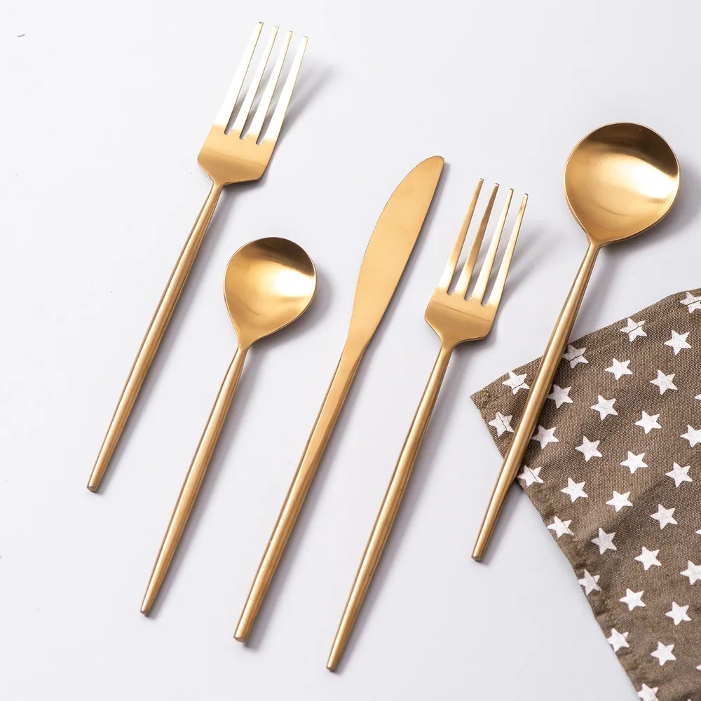 Golden Stainless Steel Dipped Cutlery Set of 5