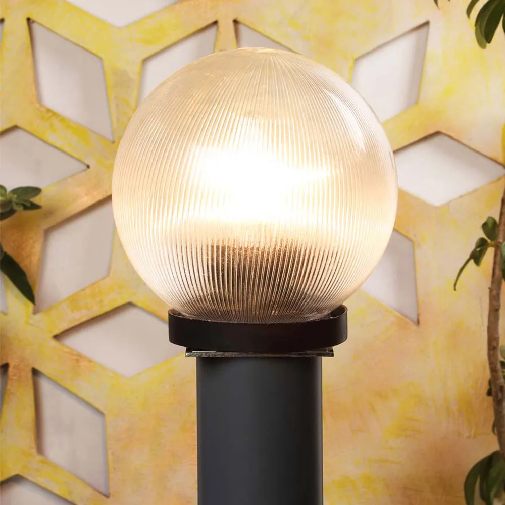Golden Textured PVC Globe Outdoor Gate Light Single Piece
