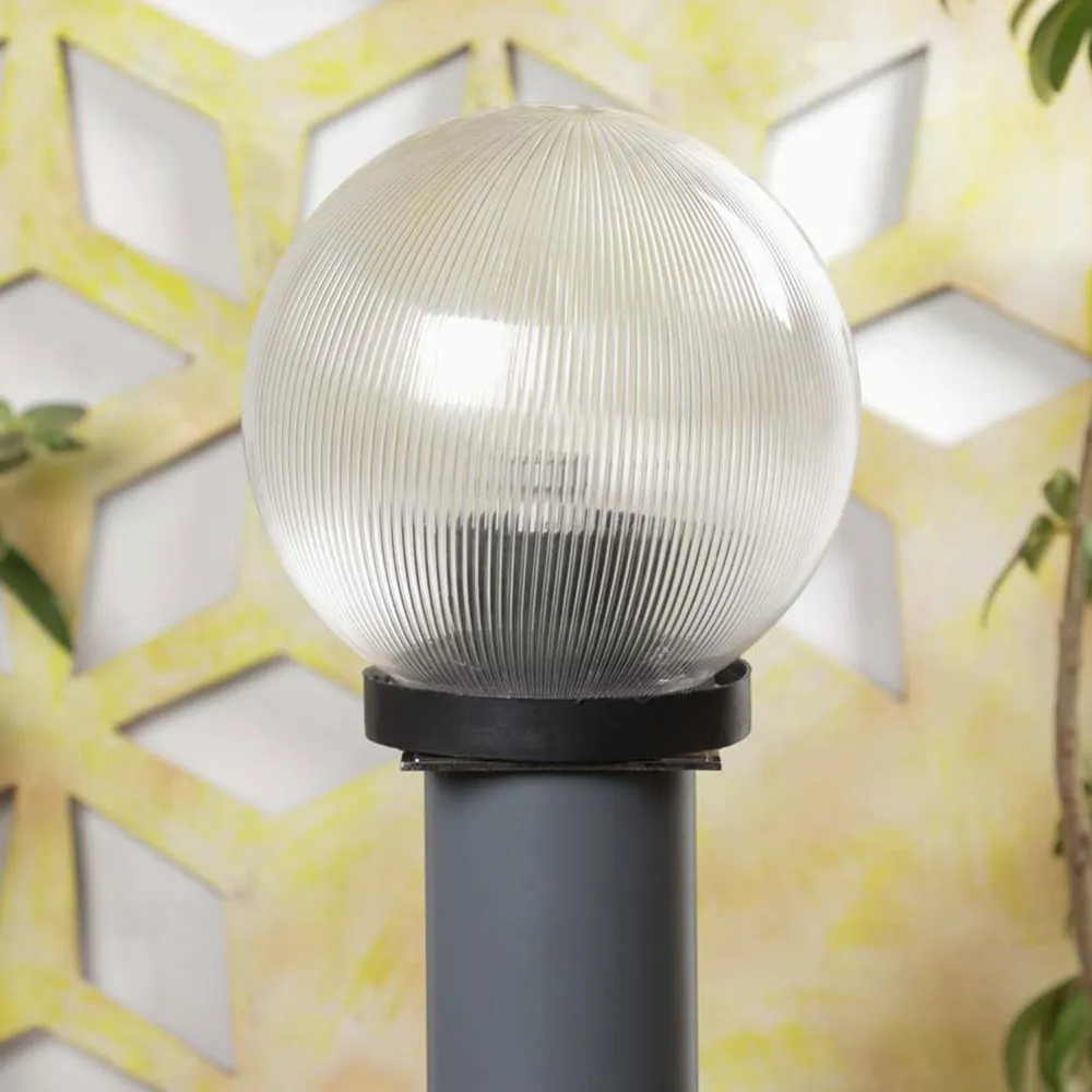Golden Textured PVC Globe Outdoor Gate Light Single Piece