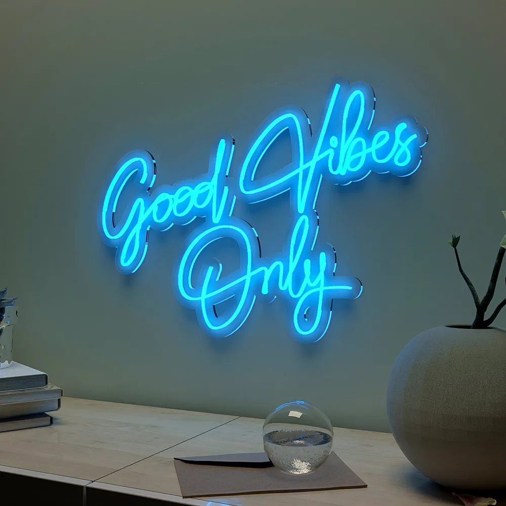 Good Vibes Only Neon LED Light (Available in Multiple Colors) Blue