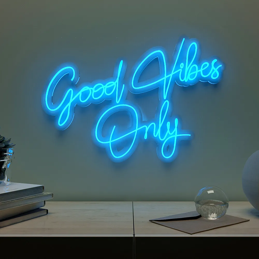 Good Vibes Only Neon LED Light (Available in Multiple Colors) Blue