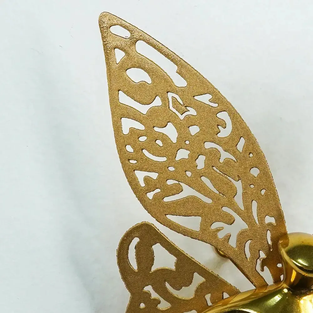 Gorgeous Angel With Wings Metal Wall Decor for Living Room (Golden) - Set of 2