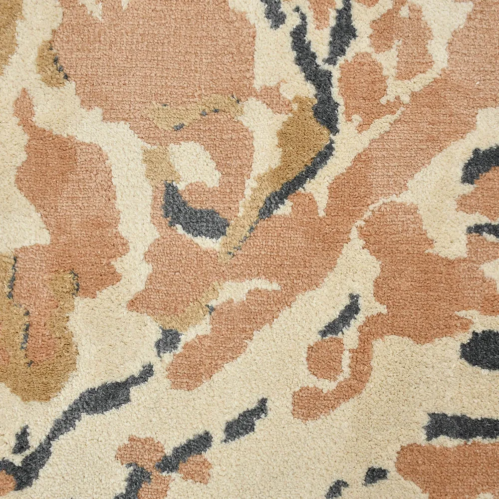 Gorgeous Beige and Grey Abstract Print Polyester Carpet 2X5