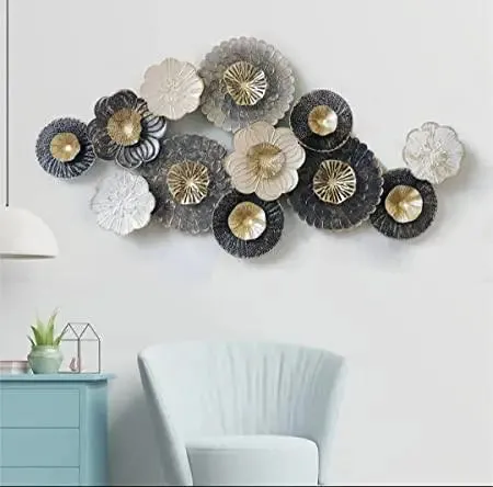 Gorgeous Black And White Metallic Wall Art Decor for Living Room (Large)