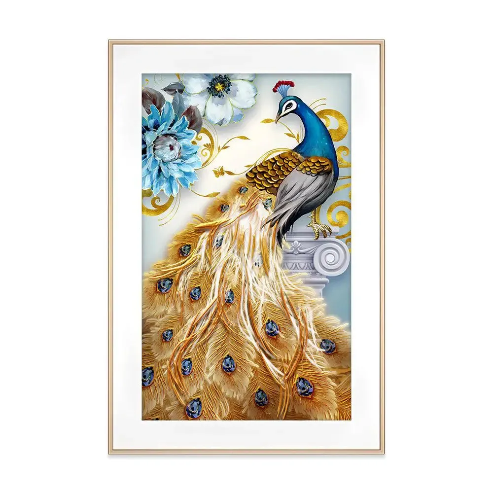 Gorgeous Blue Peacock Framed Wall Art- Large