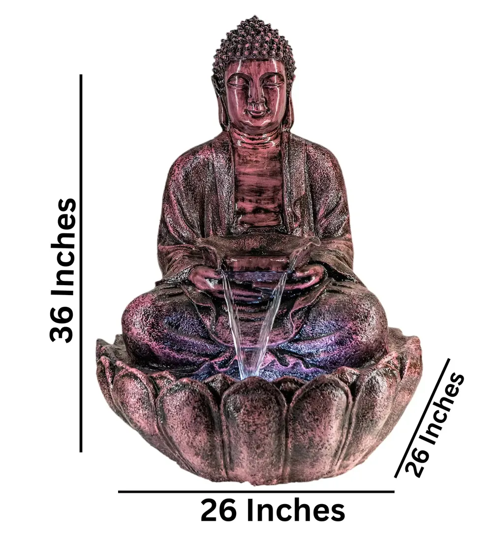 Gorgeous Bronze Lotus Buddha Water Fountain for Home