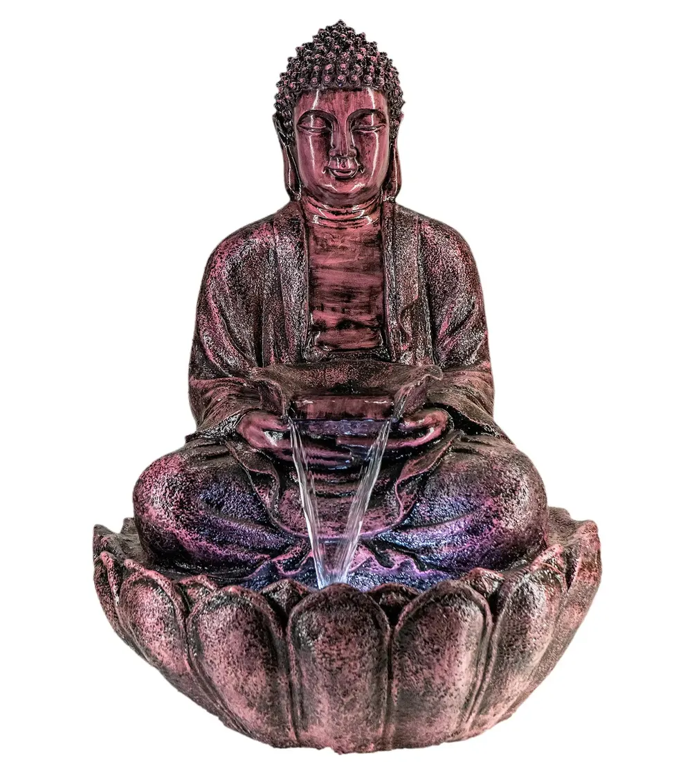 Gorgeous Bronze Lotus Buddha Water Fountain for Home