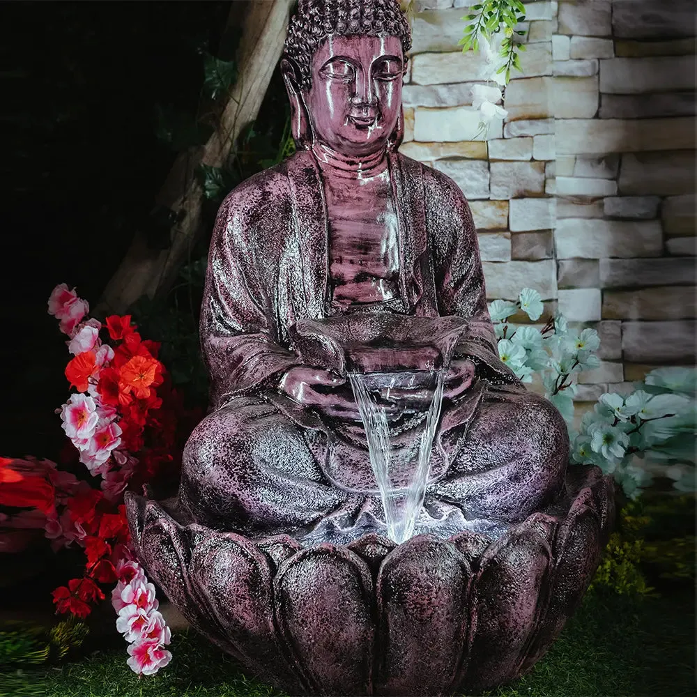 Gorgeous Bronze Lotus Buddha Water Fountain for Home