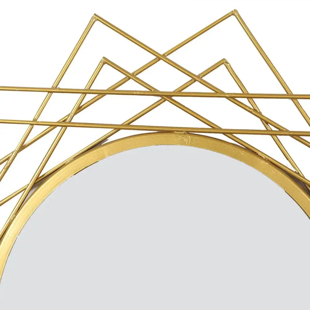 Gorgeous Criss-Cross Lines Wall Art Mirror for Living Room (Golden)