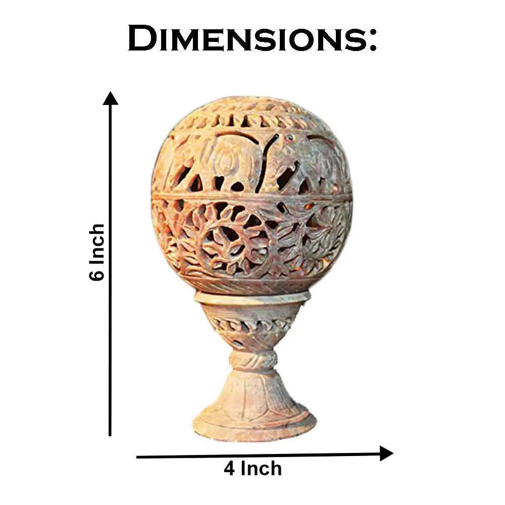 Gorgeous Dome-shaped Soapstone Table Lamp for Bedroom (Without Bulb)