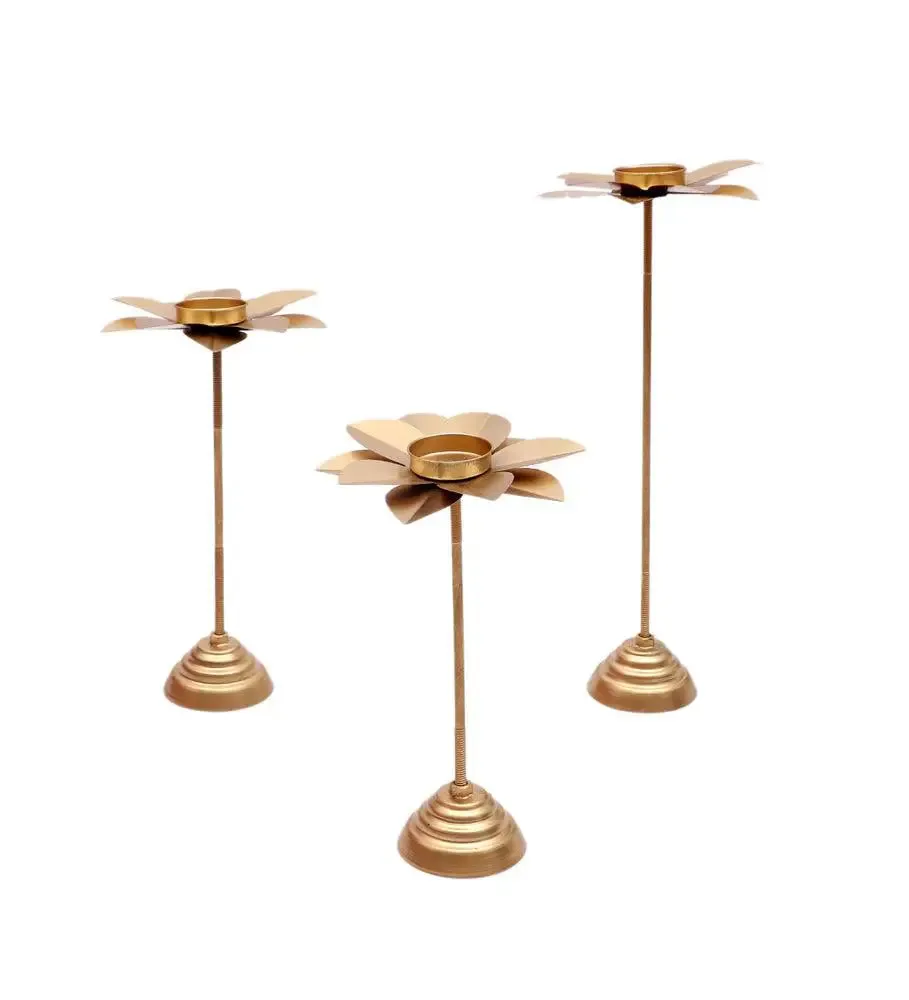 Gorgeous Five Flower Leaves Detachable Tealight Holder (Set of 3)