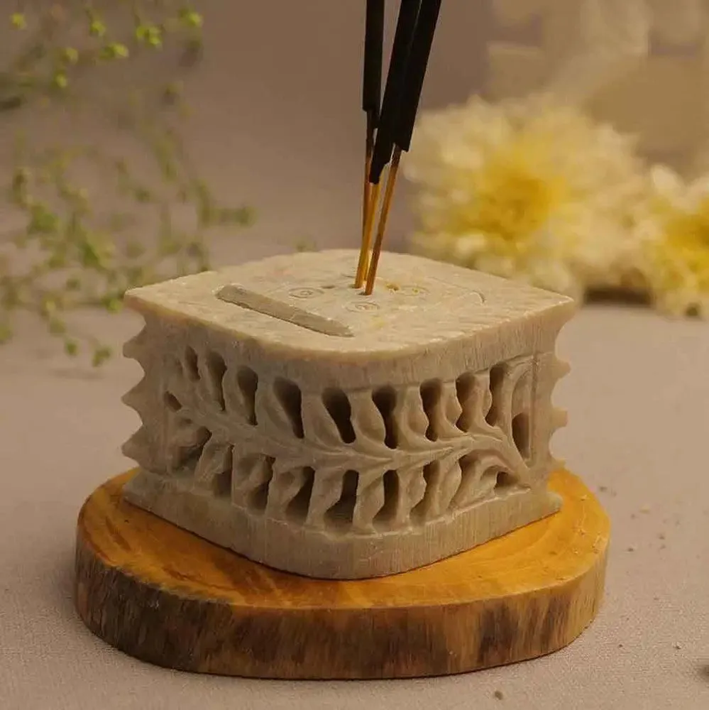 Gorgeous Hand Carved Leaf Design Incense Stick Holder