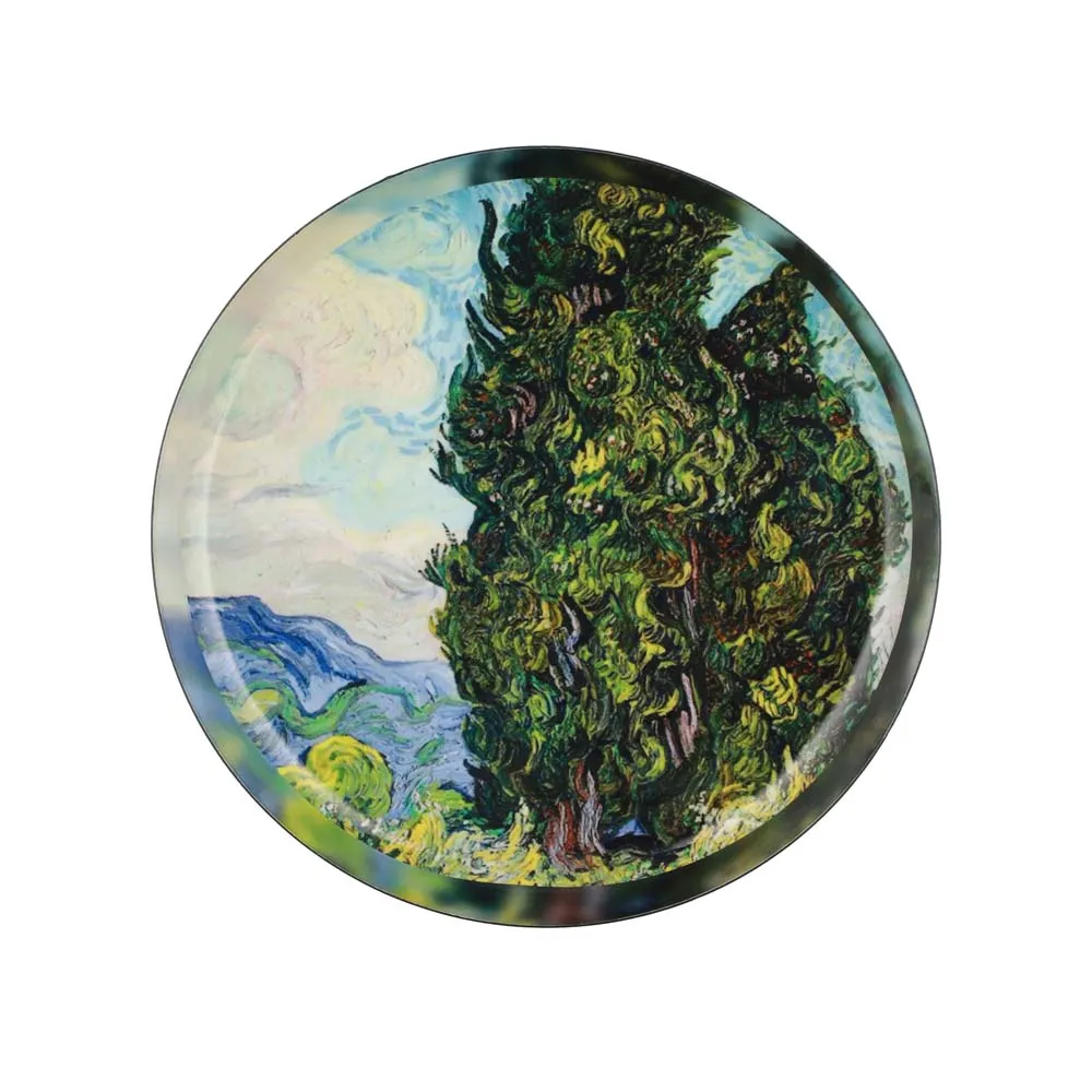 Gorgeous Hand Painted Van Gogh Premium Metallic Wall Plate (10 Inches)