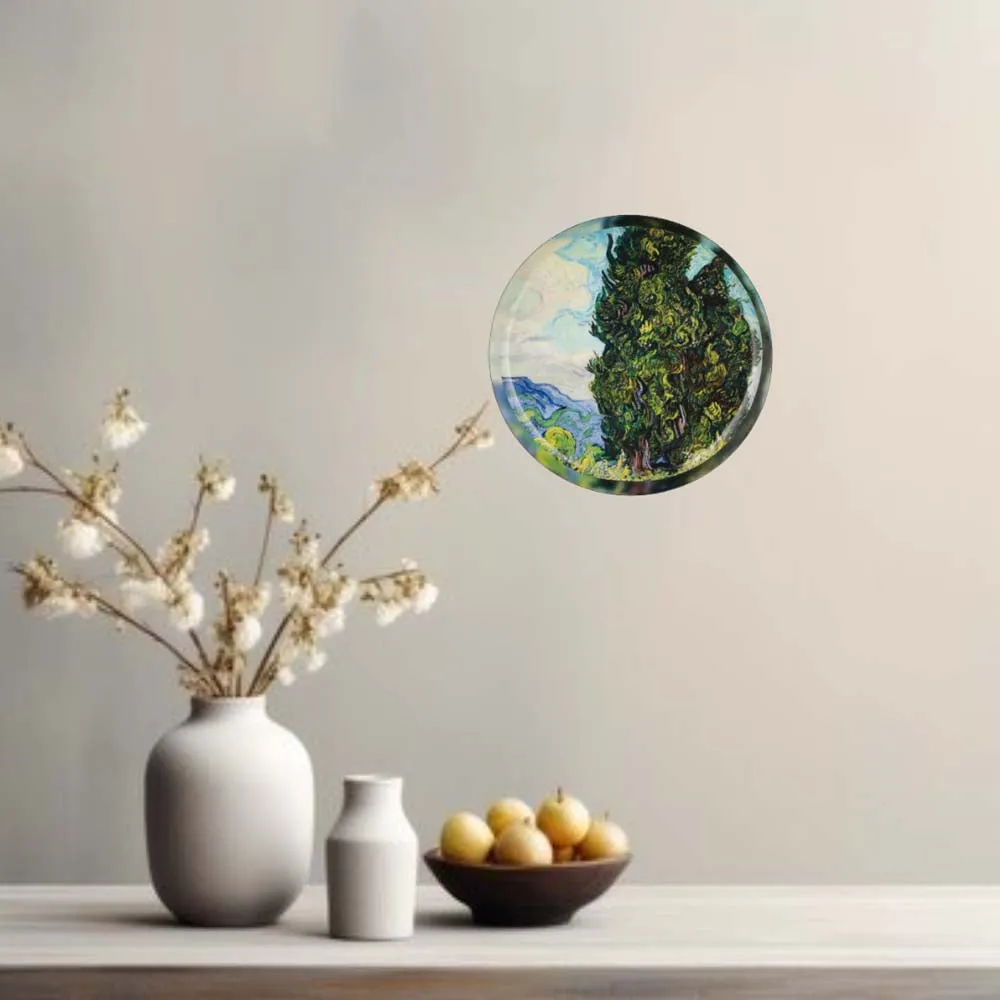 Gorgeous Hand Painted Van Gogh Premium Metallic Wall Plate (10 Inches)