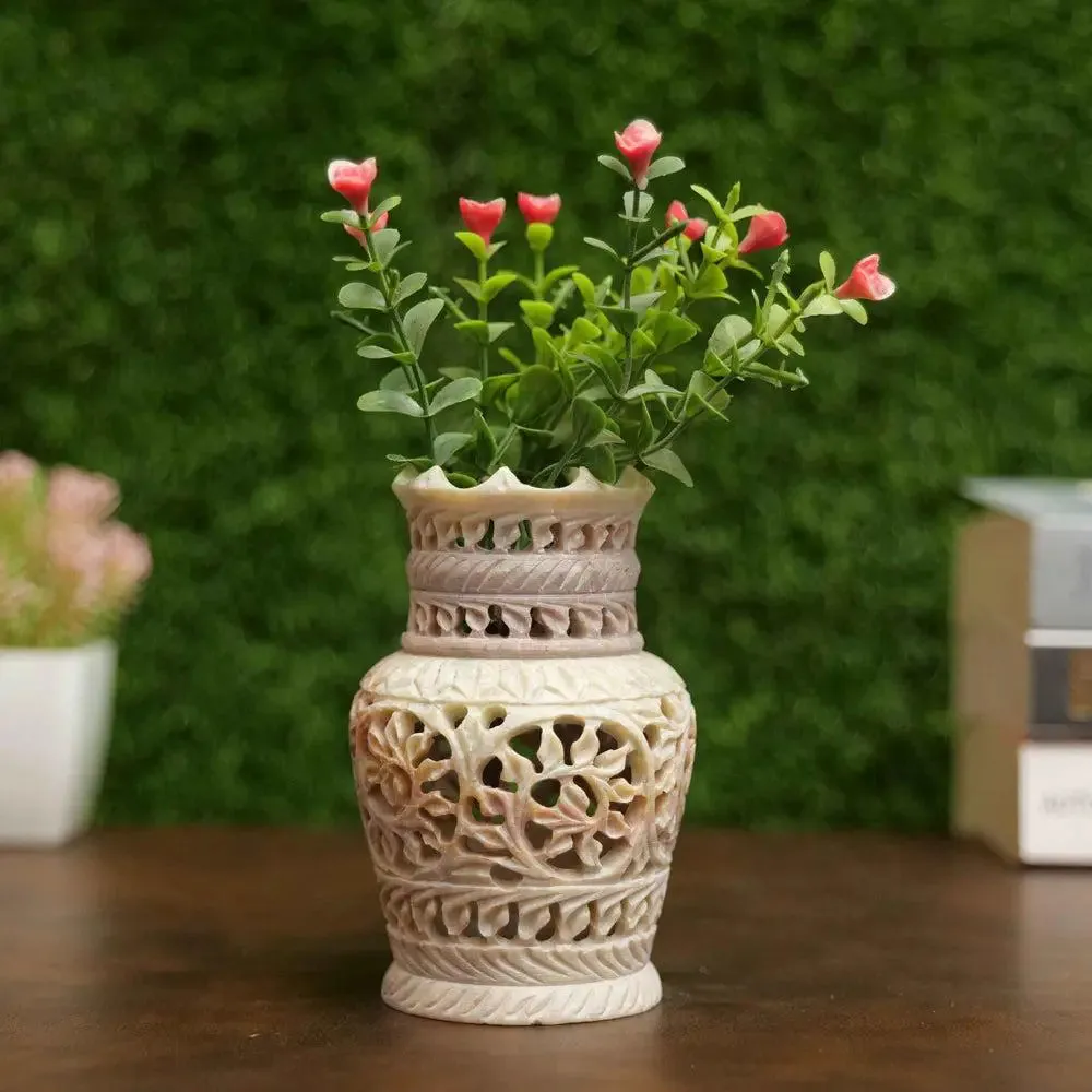 Gorgeous Handcrafted Soapstone Flower Vase