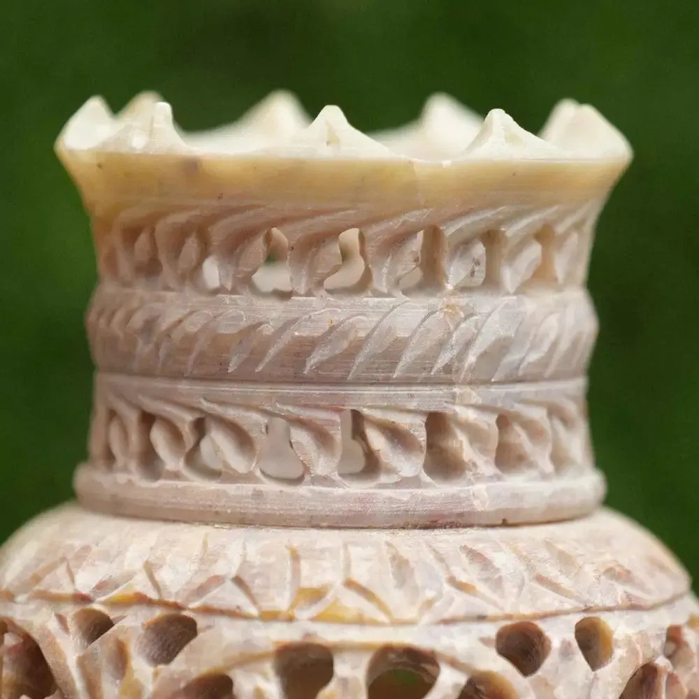 Gorgeous Handcrafted Soapstone Flower Vase