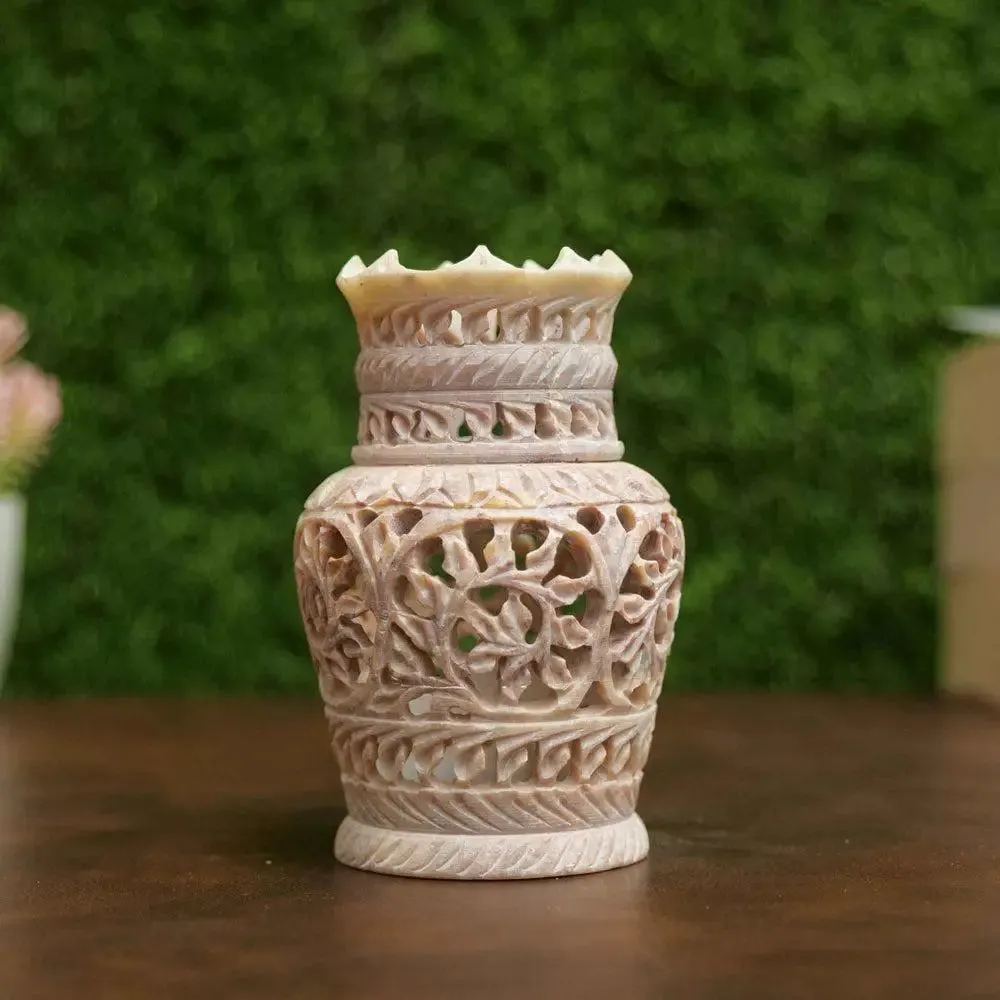 Gorgeous Handcrafted Soapstone Flower Vase