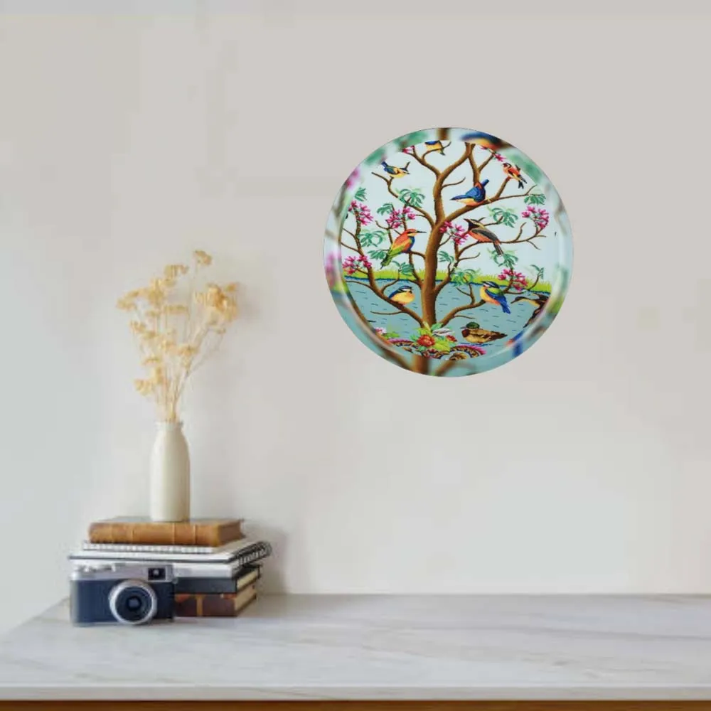 Gorgeous Miracle Garden High-quality Metallic Wall Plate for Living Room(12inches)