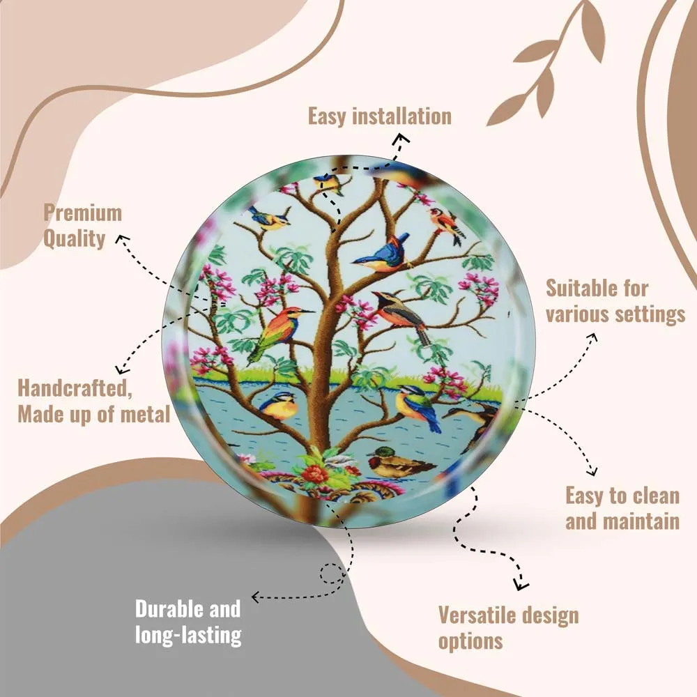 Gorgeous Miracle Garden High-quality Metallic Wall Plate for Living Room(12inches)