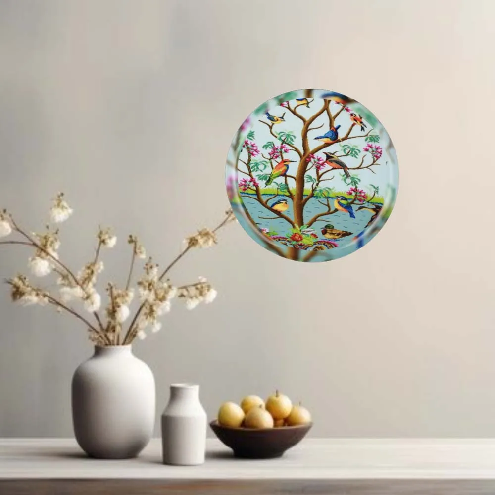 Gorgeous Miracle Garden High-quality Metallic Wall Plate for Living Room(12inches)