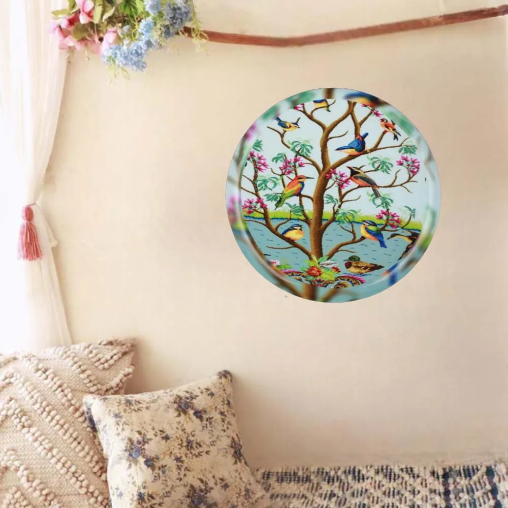 Gorgeous Miracle Garden High-quality Metallic Wall Plate for Living Room(12inches)