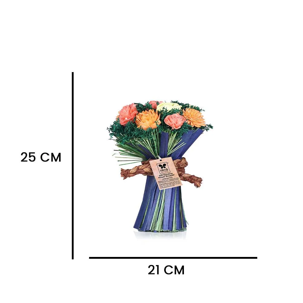 Gorgeous Multi-colored Artificial Rose Self-Standing Flower Bouquet