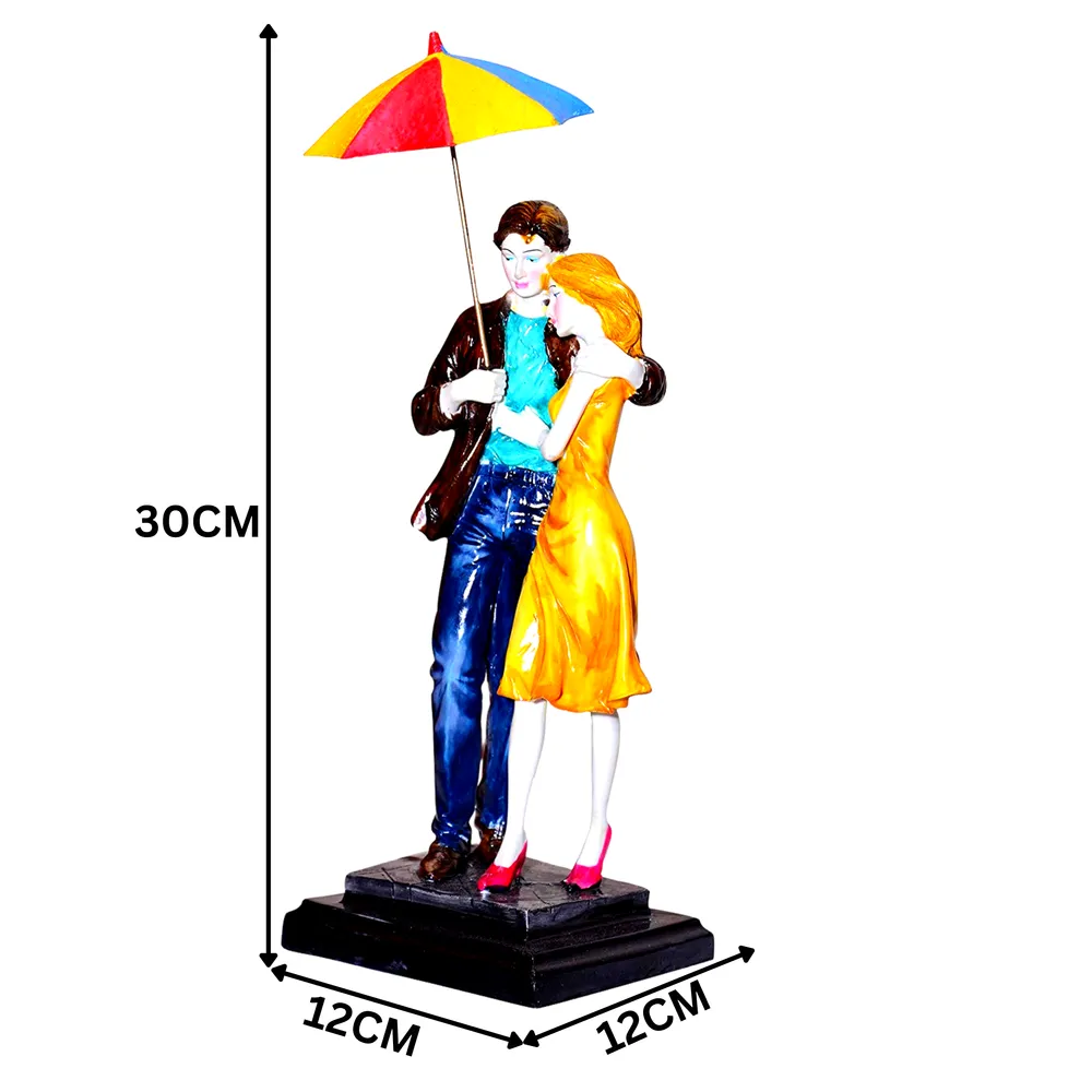 Gorgeous Multi-colored Umbrella Couple Miniature Table Accent