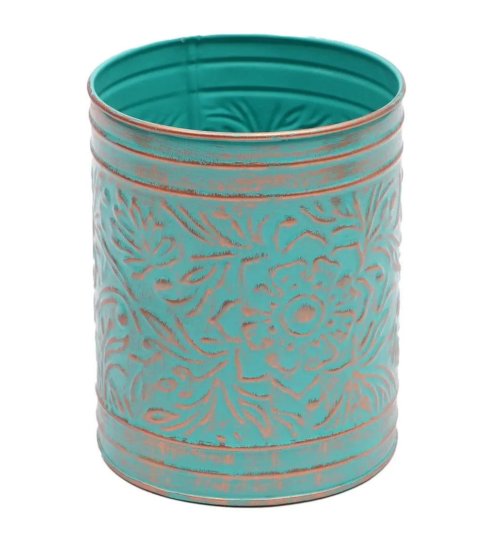 Gorgeous Multicolour Hammered Metal Planter Set of 4