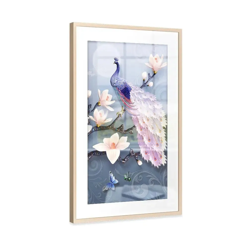Gorgeous Peacock Big Framed Wall Art