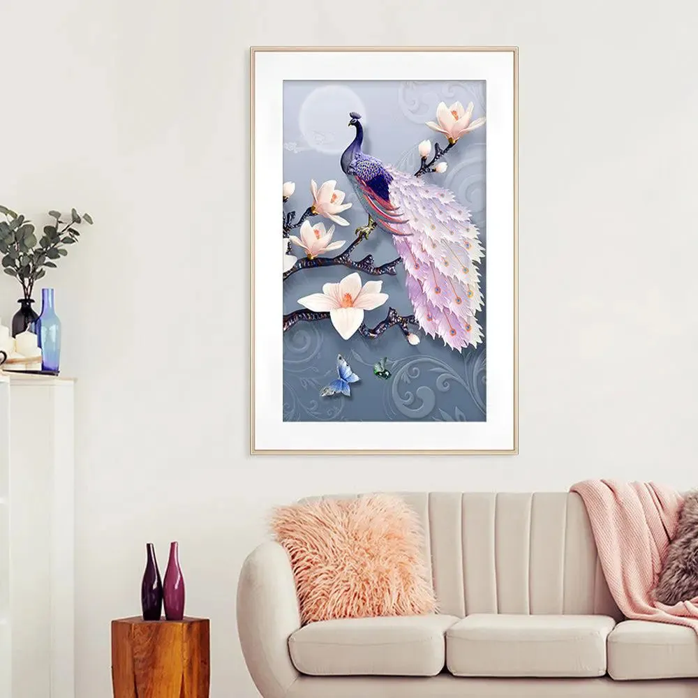 Gorgeous Peacock Big Framed Wall Art