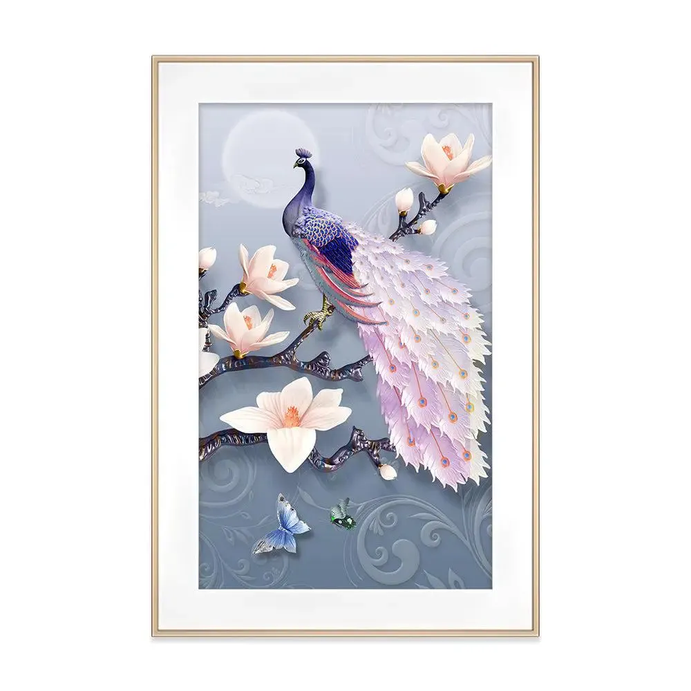 Gorgeous Peacock Big Framed Wall Art
