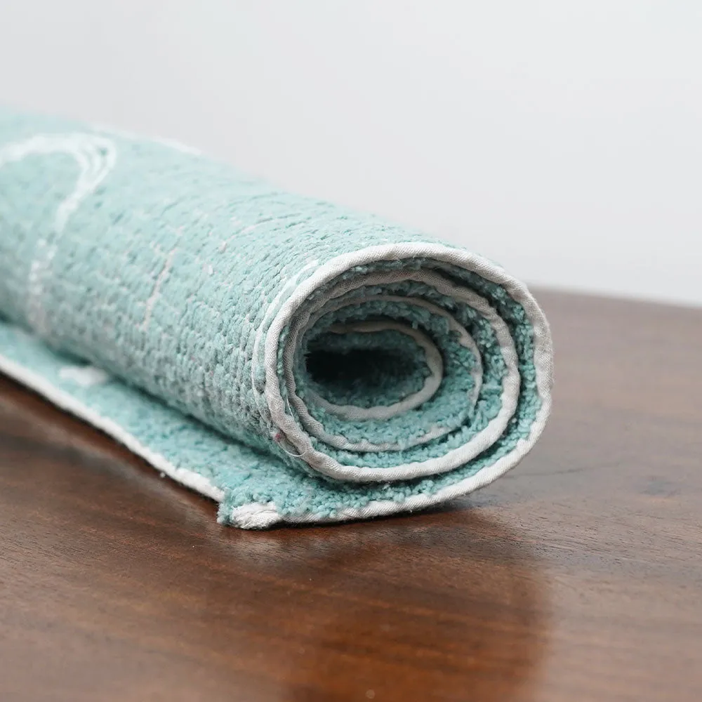 Gorgeous Printed High Absorbent Sea Green Kids Bathmat