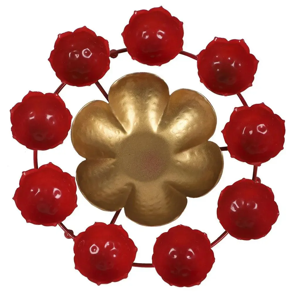 Gorgeous Red & Gold Crown-inspired Urli Bowl