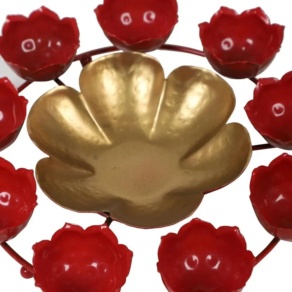 Gorgeous Red & Gold Crown-inspired Urli Bowl