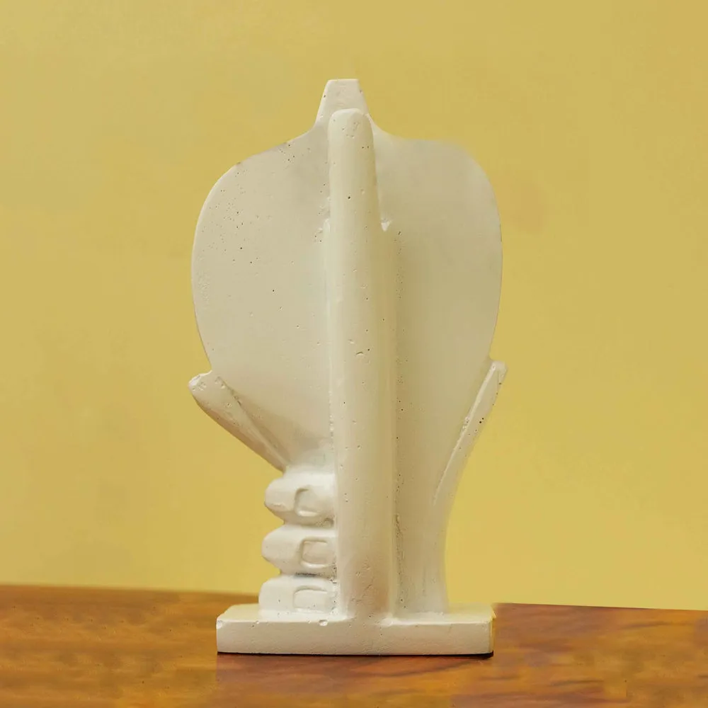 Gorgeous White Marble Dust Face-shaped Sunglasses / Jewellery Holder