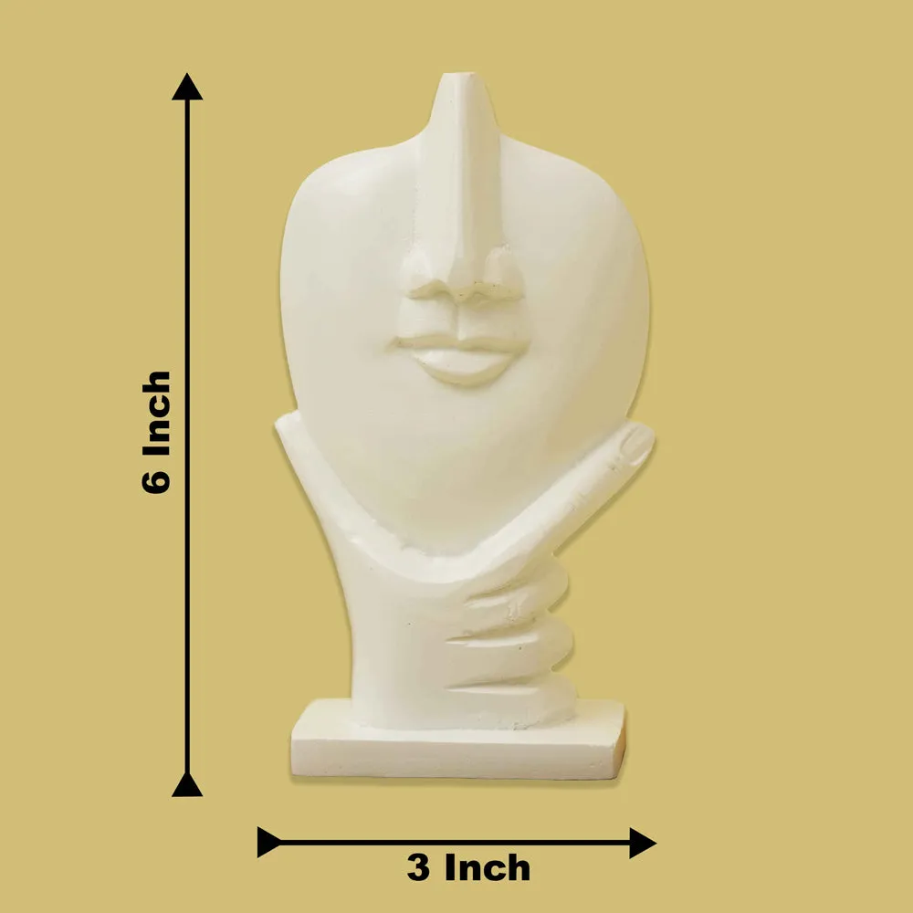 Gorgeous White Marble Dust Face-shaped Sunglasses / Jewellery Holder