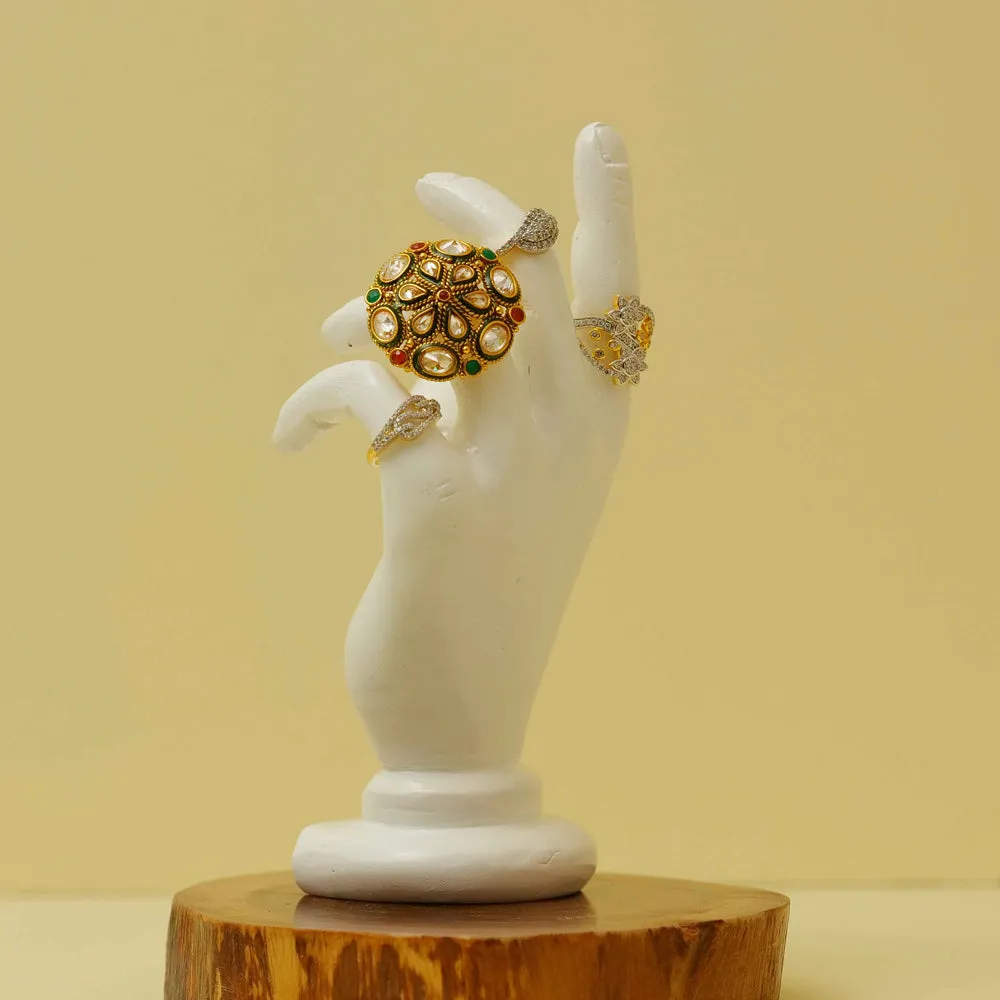 Gorgeous White Marble Dust Hand-shaped Jewellery Holder
