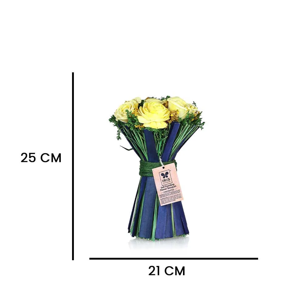 Gorgeous Yellow Artificial Rose Self-Standing Flower Bouquet