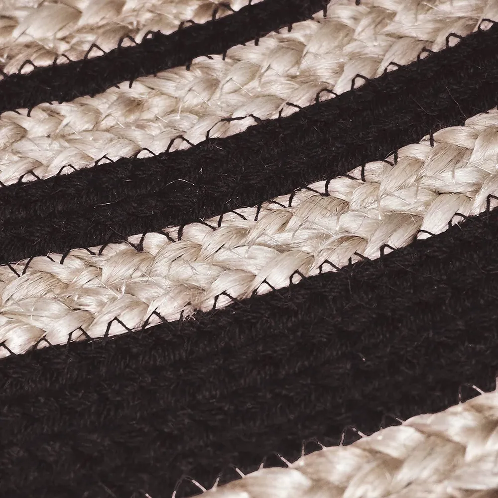 Graceful Black Bordered Hand Woven Jute Rug M (4*6 ft)