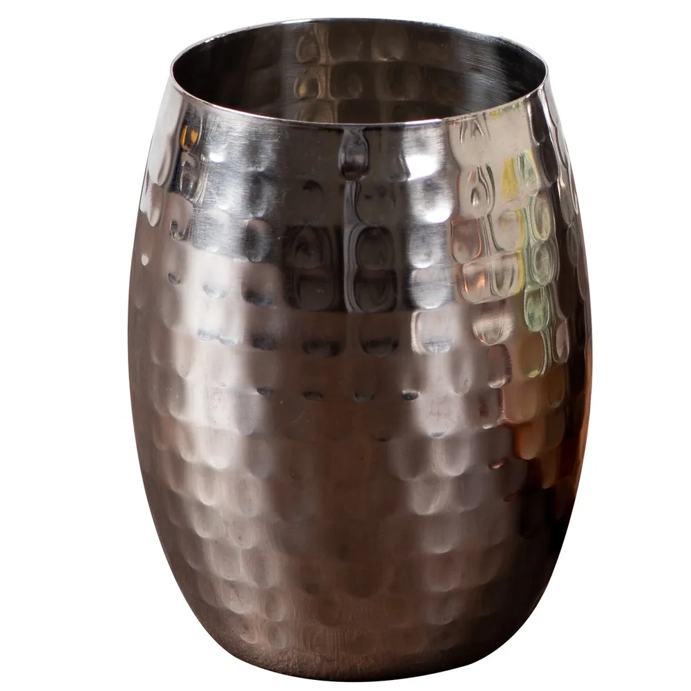 Graceful Silver Stainless Steel Wine Glasses Set Of 2